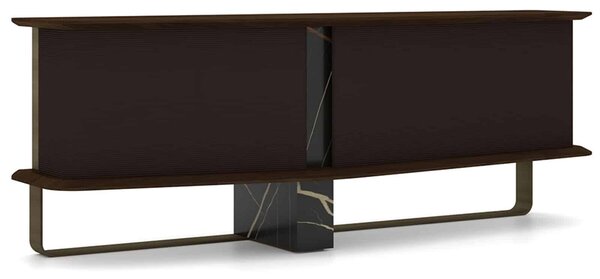 Bufet lemn masiv Maura Negru, 230 × 83 × 58 cm - Lemn