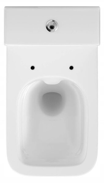 Cersanit Crea Clean On, bol pătrat combinat cu scaun subțire din duroplastic, alb, K114-022