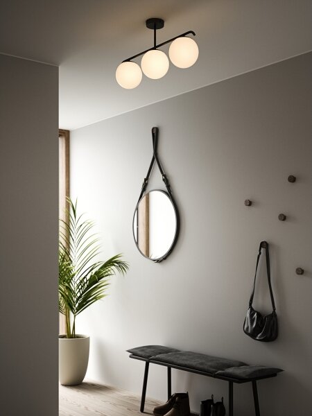 Lustră pe tijă Nordlux GRANT 3xE14/25W/230V negru