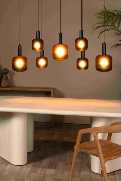 Lustră pe cablu Lucide 45405/07/30 ELOISE 7xE27/40W/230V negru