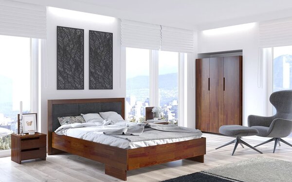 Pat lemn masiv Tapițat TerraCraft Personalizabil - 120x200