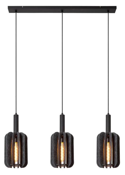 Lustră pe cablu Lucide 45492/03/36 RAFAL 3xE27/40W/230V negru/gri