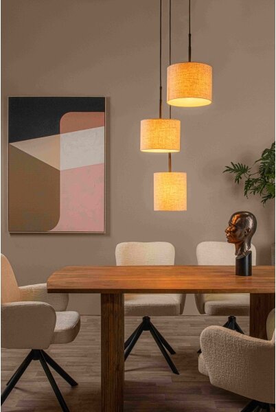 Lustră pe cablu Lucide 45409/13/38 MAYA 3xE27/40W/230V crem