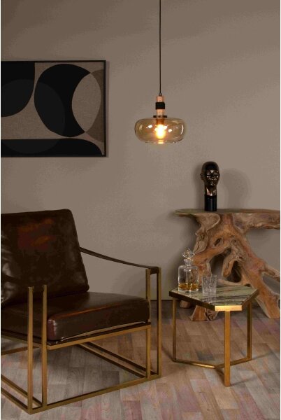 Lustră pe cablu Lucide 45408/30/62 ILONA 1xE27/40W/230V d. 30 cm negru/bej