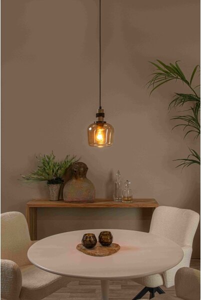 Lustră pe cablu Lucide 45408/18/62 ILONA 1xE27/40W/230V d. 18 cm negru/bej