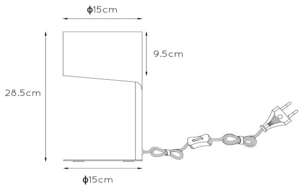 Lampă de masă Lucide 45504/01/36 KNULLE 1xE14/40W/230V gri