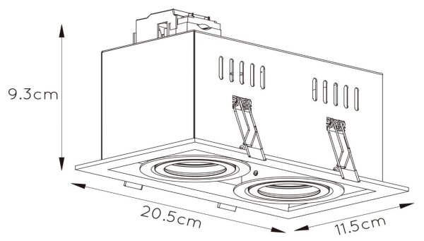 Corp de iluminat încastrat Lucide 09926/02/30 CHIMNEY 2xGU10/50W/230V negru