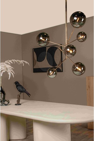 Lustră LED pe tijă Lucide 46417/06/10 ALARA 6xG4/1,5W/230V auriu