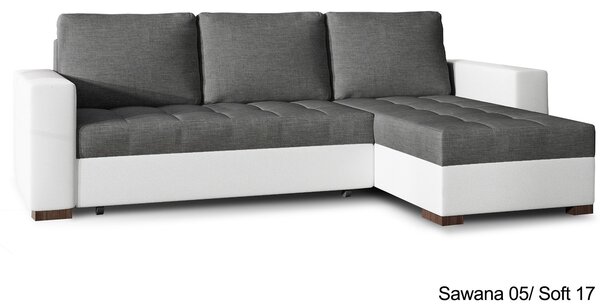 Colțar lemn masiv Extensibil Nelia 237x150cm Ladă Depozitare Personalizabil - Sawana 05/ Soft 17, Universal