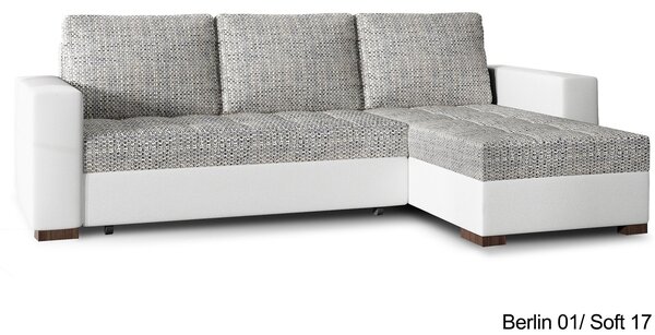Colțar lemn masiv Extensibil Nelia 237x150cm Ladă Depozitare Personalizabil - Sawana 05/ Soft 17, Universal
