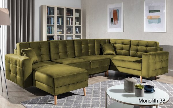 Colțar lemn masiv Formă U Extensibil Haga 320x202cm Personalizabil - Sawana 05