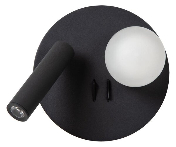 Aplică LED Lucide 77286/02/30 MATIZ 2xLED/3,5W/230V USB negru
