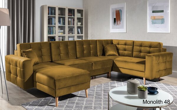 Colțar lemn masiv Formă U Extensibil Haga 320x202cm Personalizabil - Sawana 05