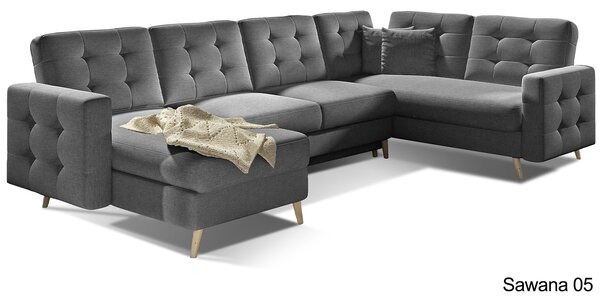Colțar lemn masiv Formă U Extensibil Haga 320x202cm Personalizabil - Sawana 05