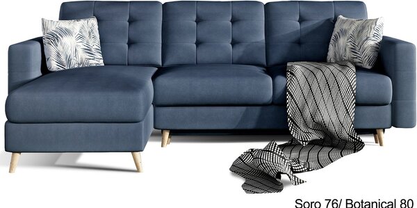 Colțar lemn masiv Extensibil Oslo 250x162cm Ladă Depozitare Personalizabil - Soft 17 (piele eco), Universal