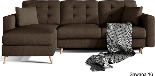Colțar lemn masiv Extensibil Oslo 250x162cm Ladă Depozitare Personalizabil - Soft 17 (piele eco), Universal