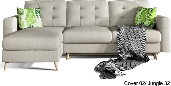 Colțar lemn masiv Extensibil Oslo 250x162cm Ladă Depozitare Personalizabil - Soft 17 (piele eco), Universal