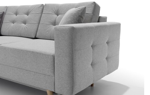 Colțar lemn masiv Extensibil Oslo 250x162cm Ladă Depozitare Personalizabil - Soft 17 (piele eco), Universal