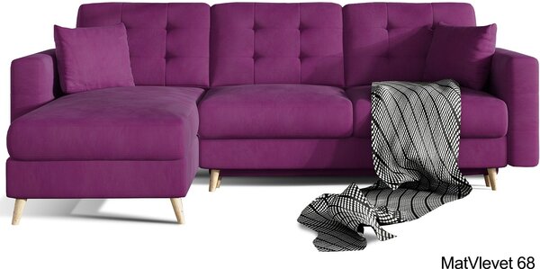 Colțar lemn masiv Extensibil Oslo 250x162cm Ladă Depozitare Personalizabil - Soft 17 (piele eco), Universal