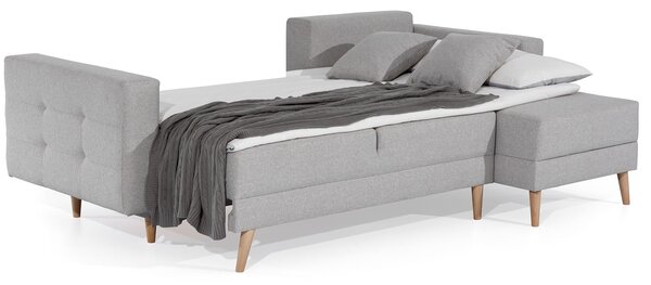Colțar lemn masiv Extensibil Oslo 250x162cm Ladă Depozitare Personalizabil - Soft 17 (piele eco), Universal