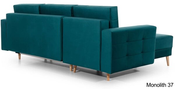 Colțar lemn masiv Extensibil Oslo 250x162cm Ladă Depozitare Personalizabil - Soft 17 (piele eco), Universal