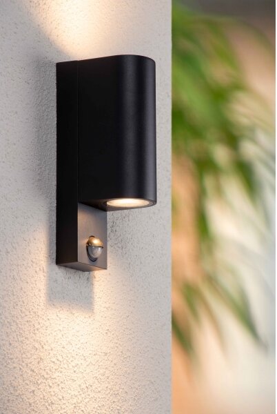 Corp de iluminat de exterior cu senzor Lucide 69803/02/30 ZARO 2xGU10/7W/230V IP65 negru