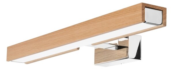 Aplică LED pentru oglindă de baie Brilagi WOODY MIRROR LED/8W/230V IP44 stejar/crom