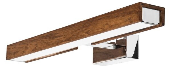Aplică LED pentru oglindă de baie Brilagi WOODY MIRROR LED/8W/230V IP44 stejar/crom