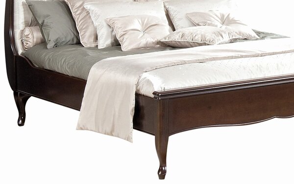 Pat lemn masiv nuc Weston W1 - Piele Naturală - 160x200