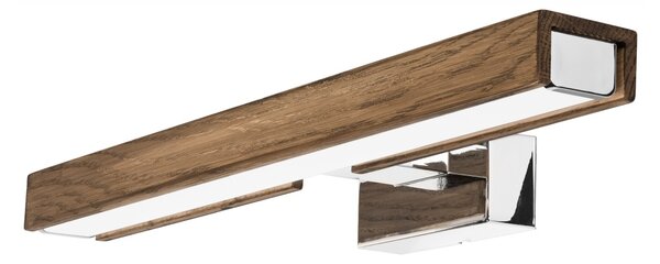 Aplică LED pentru oglindă de baie Brilagi WOODY MIRROR LED/8W/230V IP44 stejar/crom