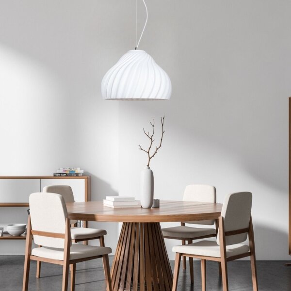 Lustră pe cablu SILVO 1xE27/60W/230V d. 38 cm alb