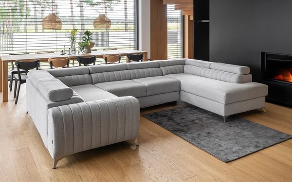 Colțar lemn masiv Formă U Extensibil Fabian 340x202cm Personalizabil - Marte 10