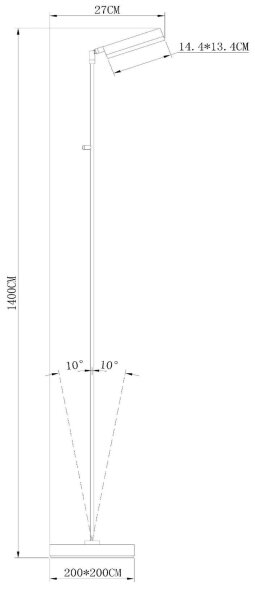 Lampadar LED dimabil Lucide 19730/10/30 AARON LED/12W/230V negru