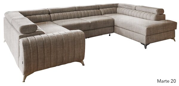 Colțar lemn masiv Formă U Extensibil Fabian 340x202cm Personalizabil - Marte 10
