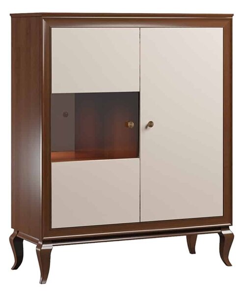 Bufet lemn masiv nuc Nicola Alb-, 131 × 43 × 108 cm