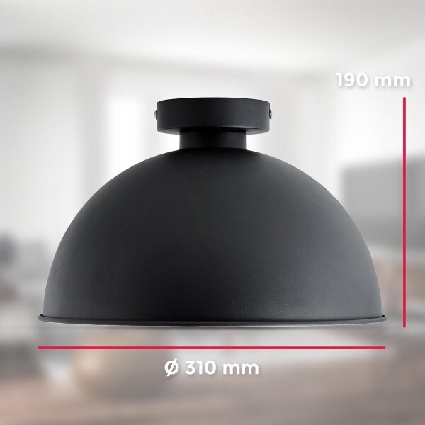 Plafonieră B.K. Licht 1322 1xE27/60W/230V negru/auriu