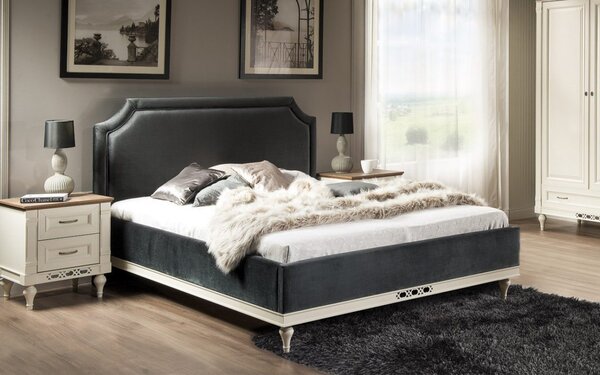 Pat lemn masiv Tapițat Provence Model P1 Personalizabil - 140x200, Clasa A