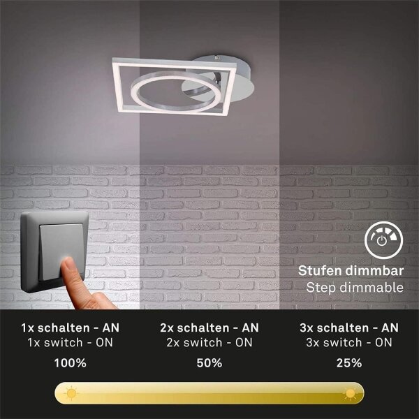 Plafonieră LED dimabilă Briloner 3114-018 FRAME LED/19,6W/230V 3000K