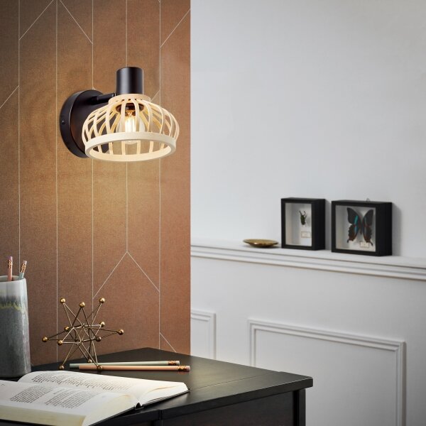 Brilliant - Lampă de perete NORAH 1xE14/28W/230V bambus