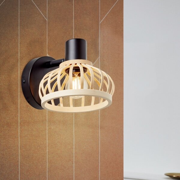 Brilliant - Lampă de perete NORAH 1xE14/28W/230V bambus