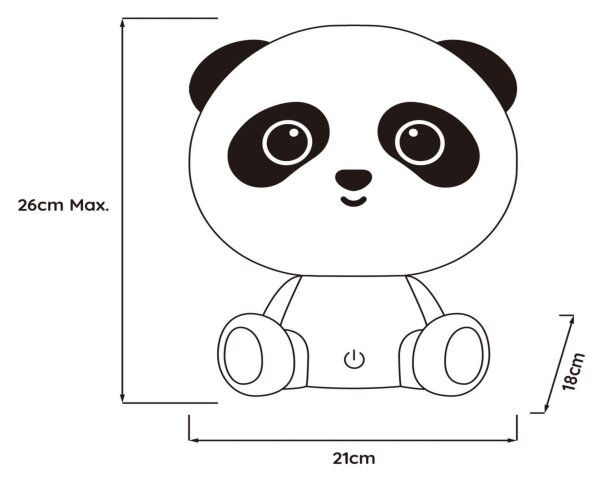 Veioză LED dimabilă pentru copii Lucide 71593/03/30 DODO LED/3W/5V panda
