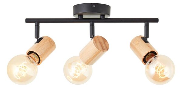 Brilliant - Lampă spot KERRY 3xE27/40W/230V, negru/bambus
