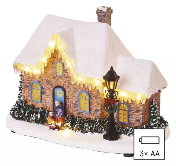 Decorațiune LED de Crăciun LED/3xAA casă