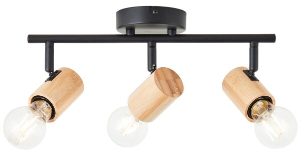 Brilliant - Lampă spot KERRY 3xE27/40W/230V, negru/bambus