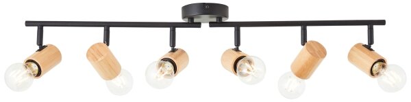 Brilliant - Spot KERRY 6xE27/40W/230V negru/bambus