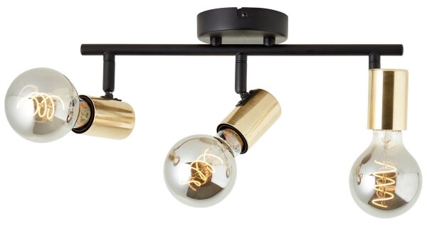 Brilliant - Plafonieră cu 3 spoturi KERRY 3xE27/40W/230V negru/alamă