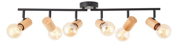 Brilliant - Spot KERRY 6xE27/40W/230V negru/bambus