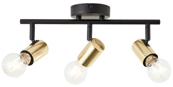 Brilliant - Plafonieră cu 3 spoturi KERRY 3xE27/40W/230V negru/alamă
