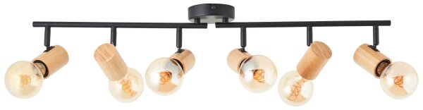 Brilliant - Spot KERRY 6xE27/40W/230V negru/bambus
