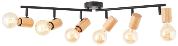Brilliant - Spot KERRY 6xE27/40W/230V negru/bambus